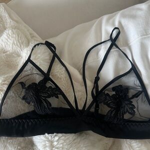 Chic Black Sheer Lace Bra